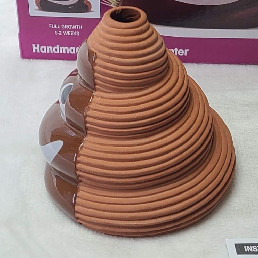 Chia Pet Emoji Poopy W/ Seed Pack Collectible Decorative Planter New Open Box - Picture 13 of 16